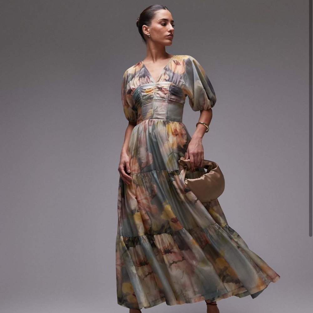 NWT & Other Stories Linen Blend Floral Midi Dress